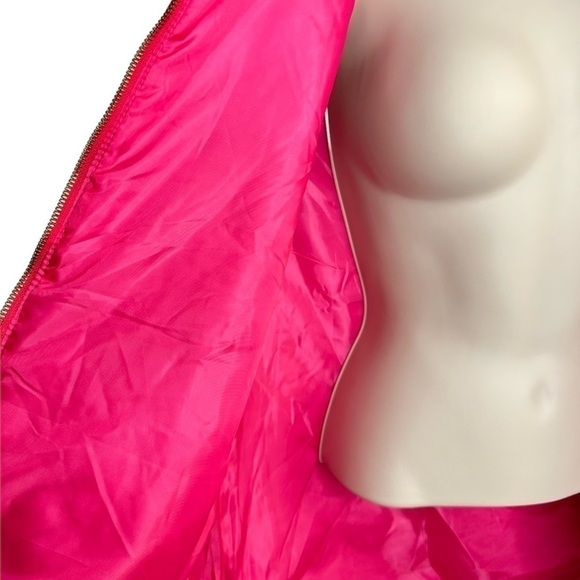 Simply Southern Pink Sleeveless Gold Elephant Print Puffer Jacket Women's XL - Picture 6 of 7